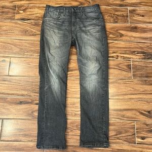 Mens Levi 514 Black light wash jeans in size 34x32